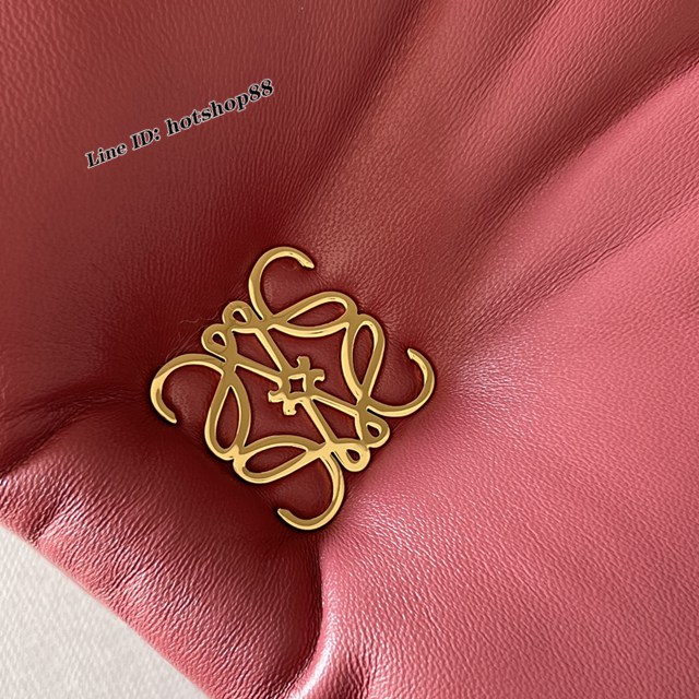 Loewe專櫃Goya新款羊皮包包女款肩背包 羅意威甜甜圈金屬短鏈條女包 lyw1488